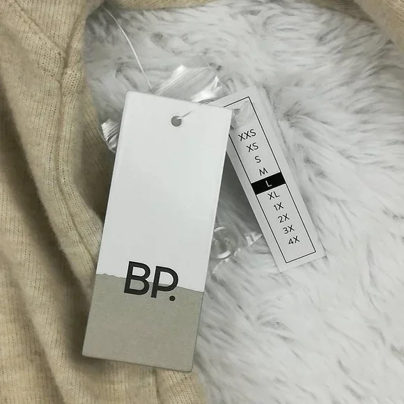 Bp Womens‎ Pullover Sweater Beige Long Sleeve Jewel Neck Tight Knit L New - Picture 8 of 8